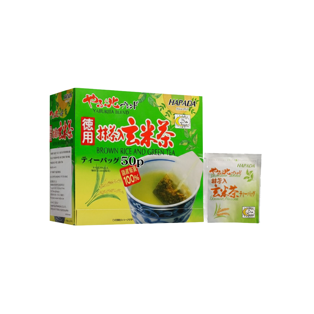 Harada Brown Rice & Green Tea 50 x 2g | Japanese Genmaicha Tea Bags