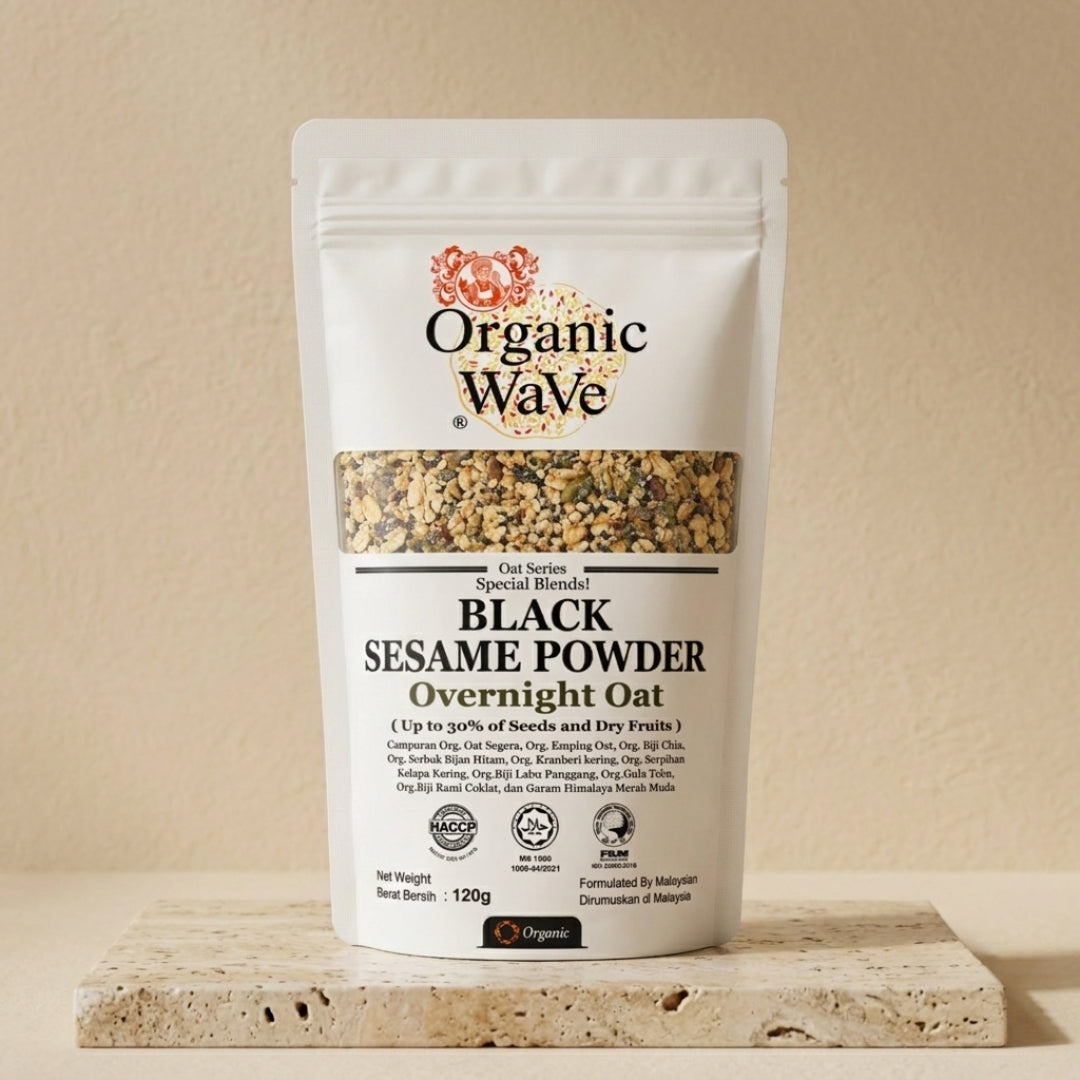 Mamami Organic Wave Overnight Oats - Black Sesame Powder