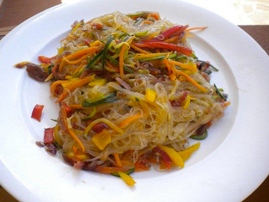 Noodles with vegetables & balsamic vinegar of Modena