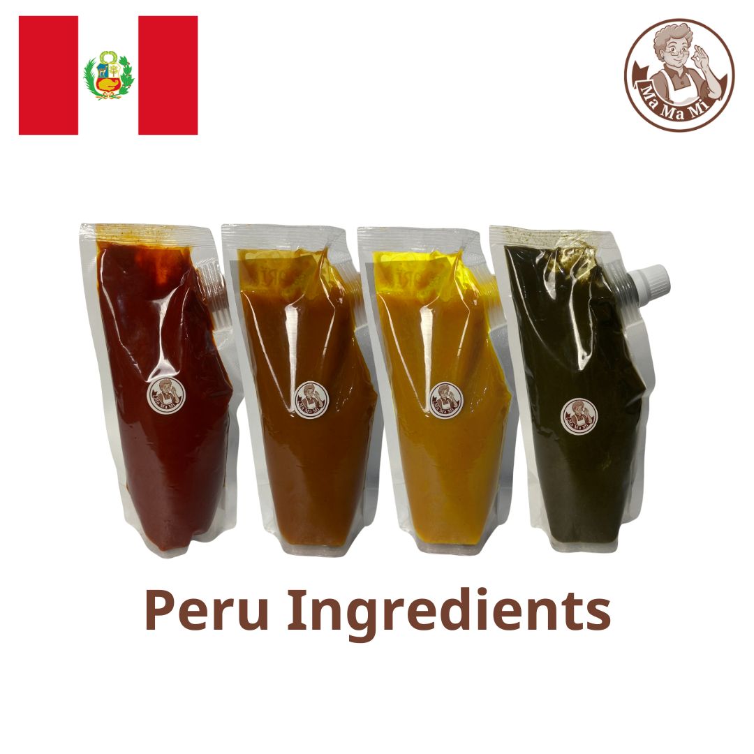 Peru Ingredients [Pasta de Aji Panca, Rocoto, Aji Amarilo, and Huacatay]