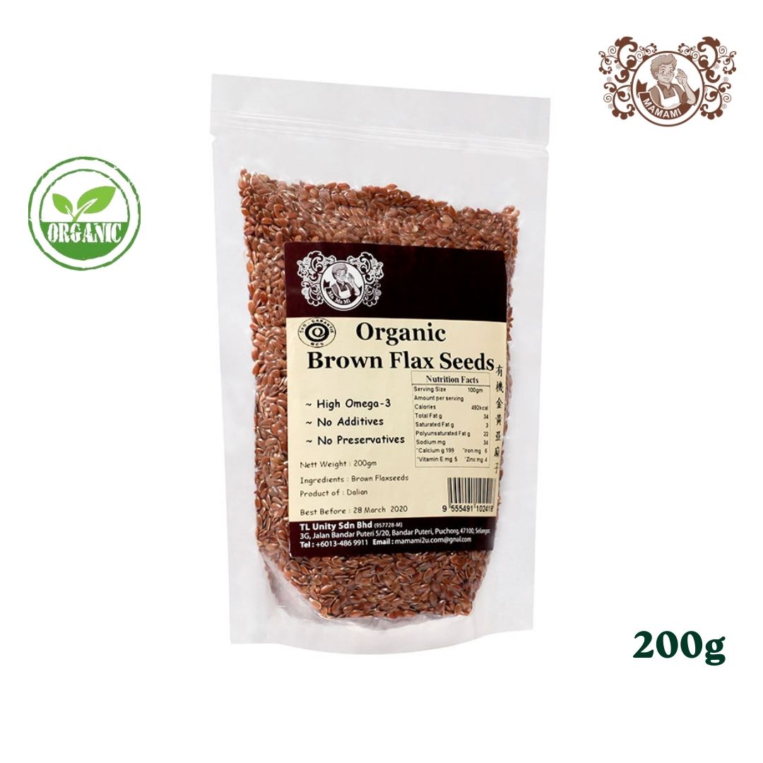 Mamami 有机棕色亚麻籽 (200g)
