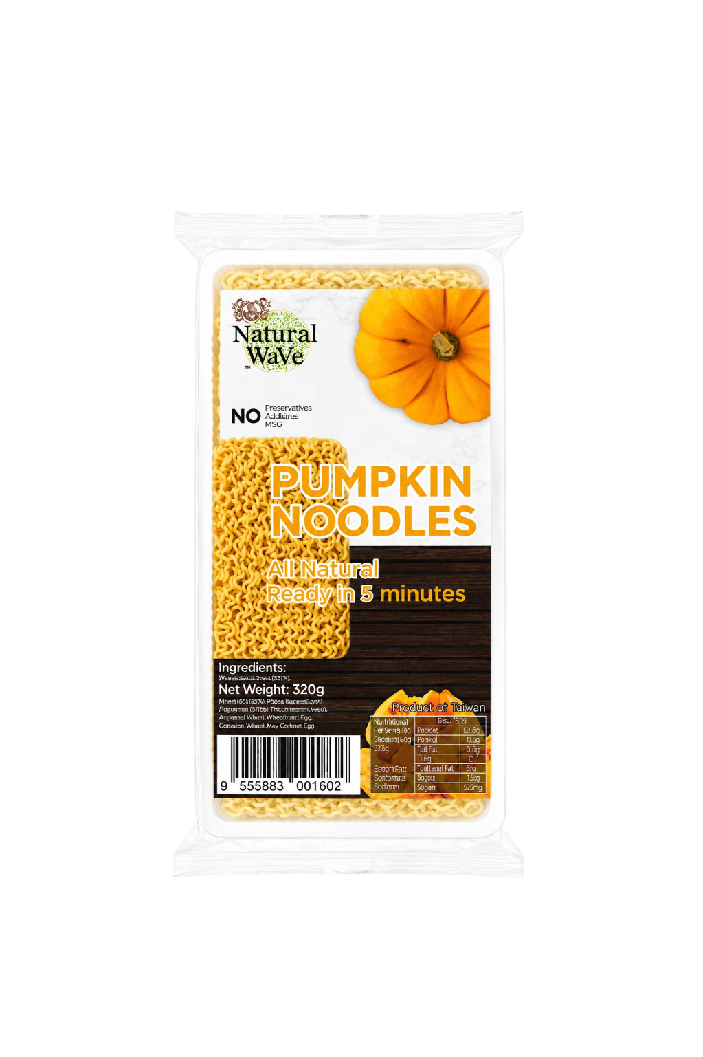 Mamami Natural Wave - Pumpkin Instant Noodles 320g