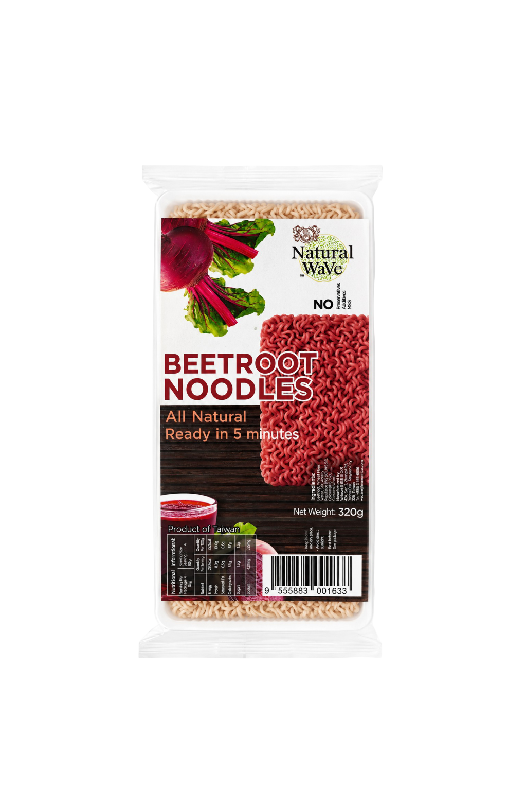 Mamami Natural Wave - Beetroot Instant Noodles 320g