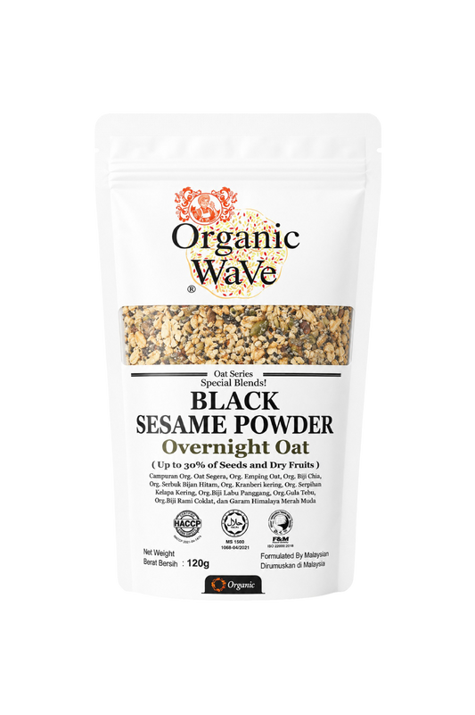 Mamami Organic Wave Overnight Oats With Black Sesame Powder ( Special Blend ) 120g