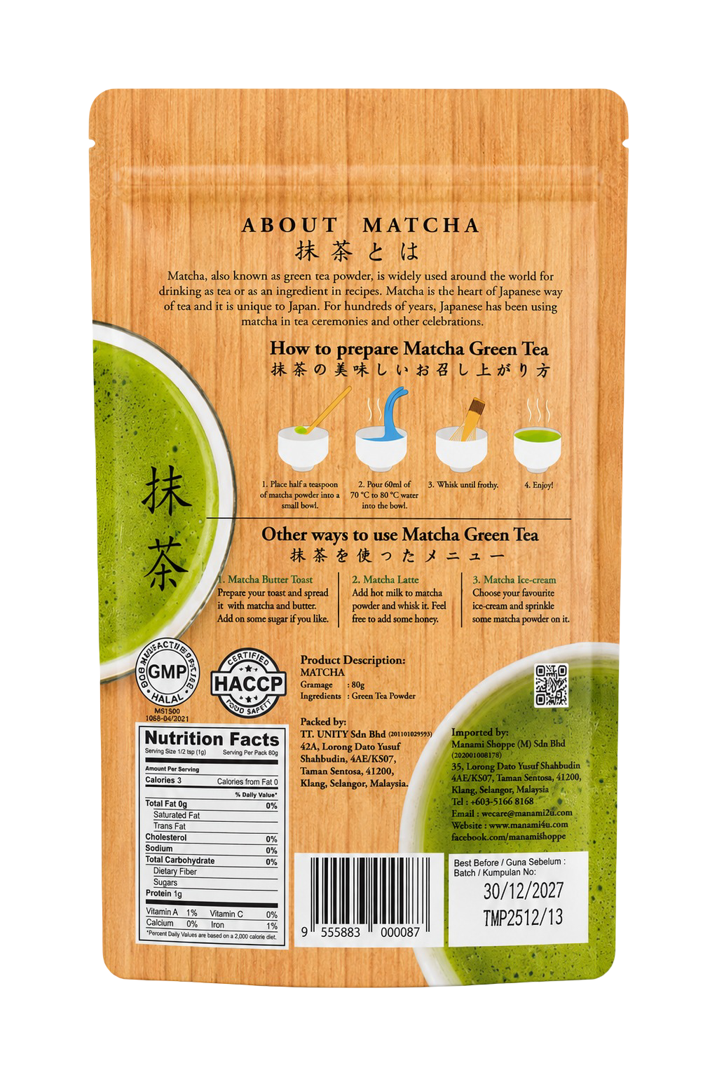 Mamami Japanese Matcha Powder 80g