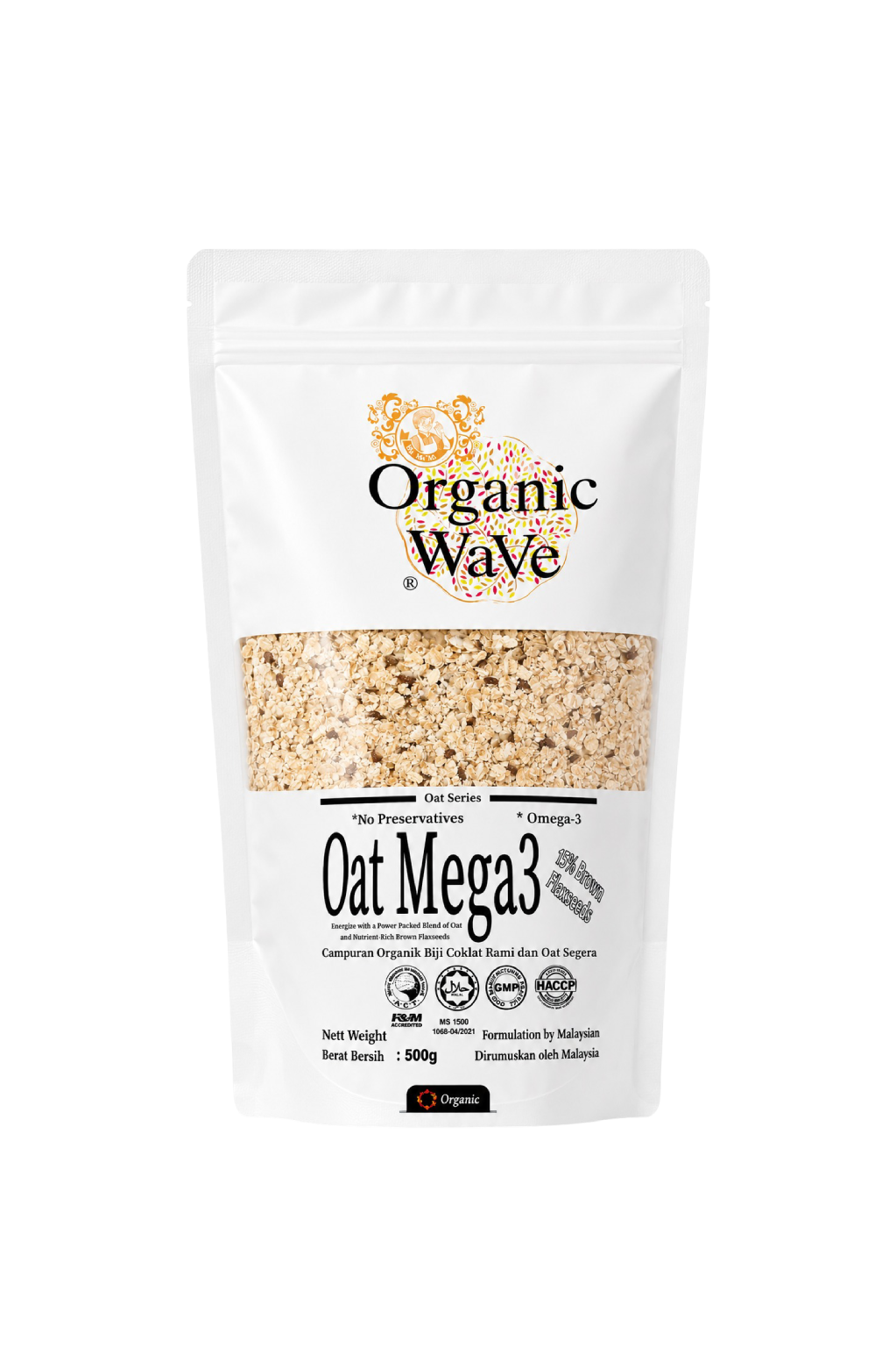 Mamami Organic Wave Oat Mega3 with Brown Flaxseeds 500g