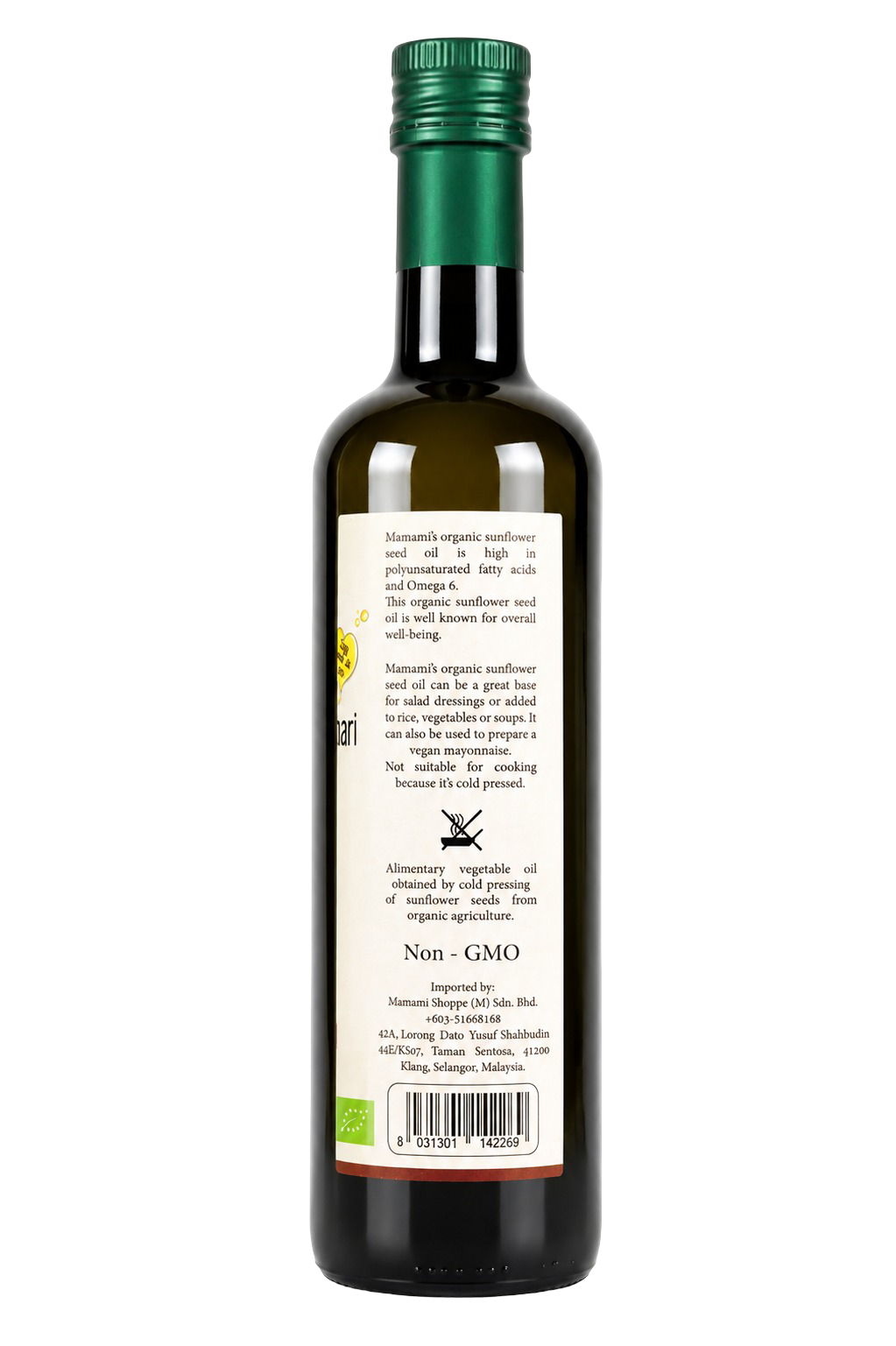Organic Cold Pressed Sunflower Oil 500ml