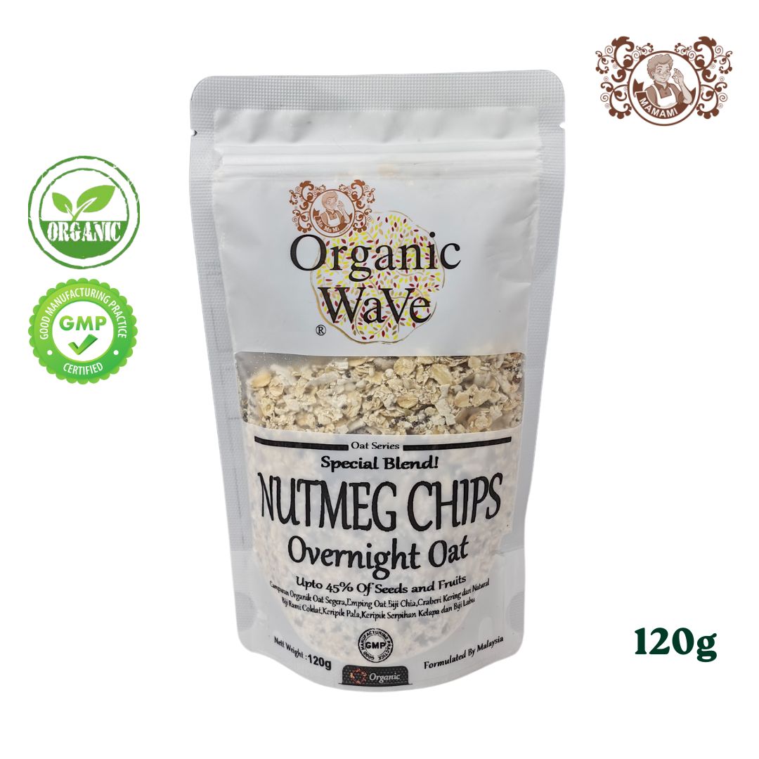 Mamami Organic Wave Overnight Oats with Nutmeg chips ( Special Blend ) 120g
