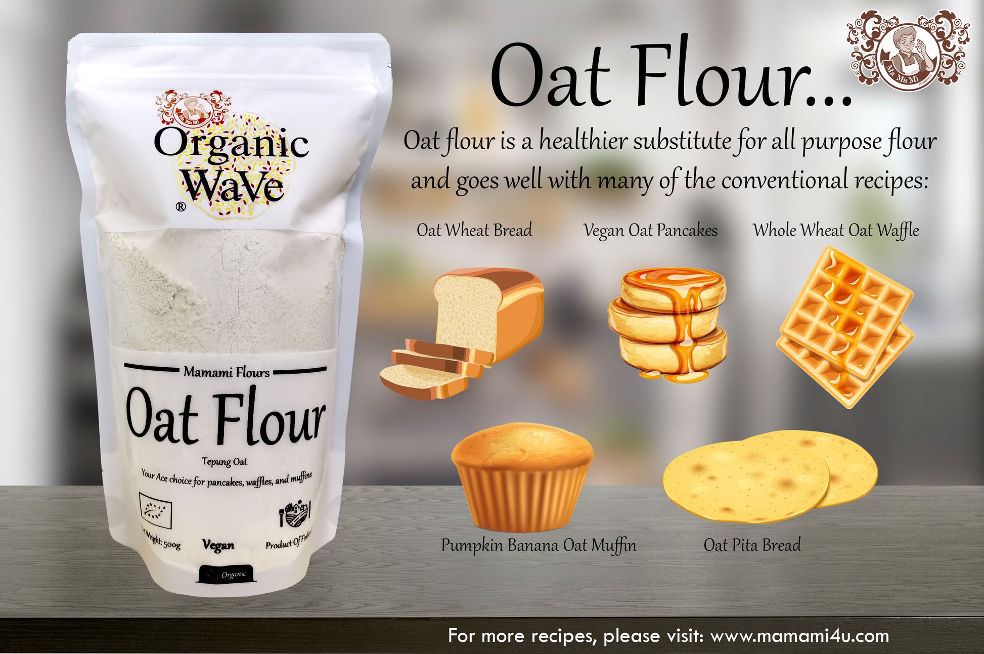 Mamami Oat Flour (500g) - Mamami Shoppe